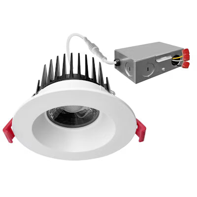 Envision LED 4" Regressed Downlight Warm Dim, 2CCT Selectable 30K/18K, White, LED-DLJBX-4RG-12W-3WD-WH-R