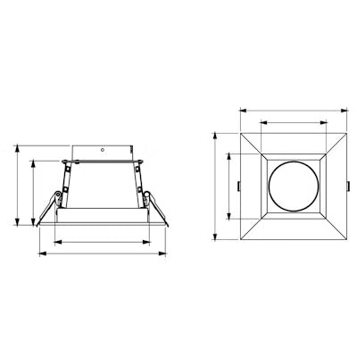 Envision LED 6" CADM, Clear-Specular Haze Reflector Square Trim, White, CADM-6-CSH-SQ