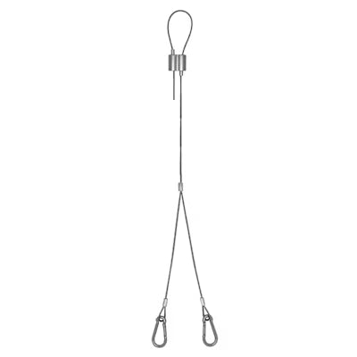 Envision LED Suspension Kit, 10' Y-Shape, Loop Top, Carabiner Bottom (Adjustable Length), Silver, SK-10FT-Y-LC-CB