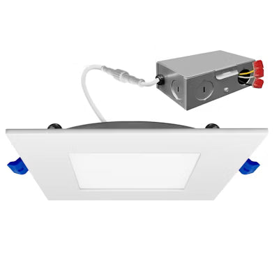 Envision LED 4" Square Slim Panel Wafer Downlight, LED-SL-PNL-4SQ-3P12W-5CCT-WH
