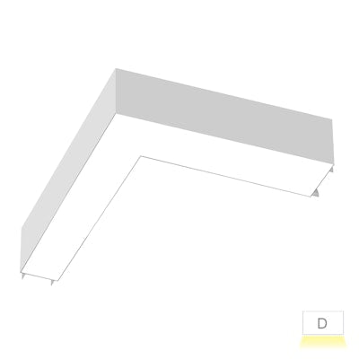 Envision LED ARCY-Line, 12x12" L-Shape Downlight, 5CCT Selectable 50k/40k/35k/30k/27k, White, LED-ALIN2-12x12-L-3P25-D-5CCT-WH
