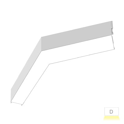 Envision LED ARCY-Line, 12x12" 120° L-Shape Downlight, 5CCT Selectable 50k/40k/35k/30k/27k, White, LED-ALIN2-12x12-120L-3P25-D-5CCT-WH