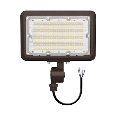 Envision LED Mini Area Floodlights, XS-Line, 3CCT Selectable 30k/40k/50k, Bronze, LED-FL-3P60-TRI-BZ-KNYK-PC