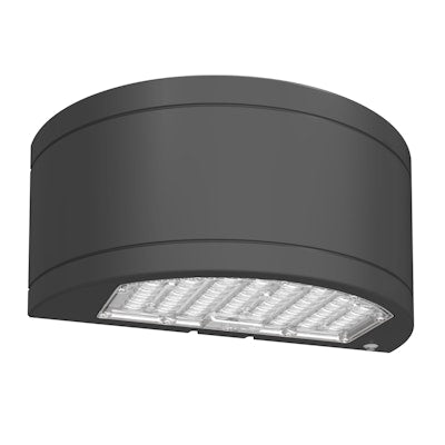 Envision LED CIRCLE-Line, Half Cylinder Up/Down Wall Pack, 3CCT Selectable 30k/40k/50k, Black, LED-WPUD-SC-3P80-TRI-BL-PC