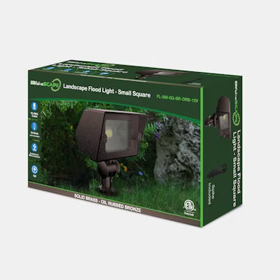Envision LED Landscape Flood Light, Small Square, Oil Rubbed Bronze, FL-SM-SQ-BR-ORB-12V