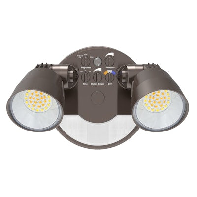 Envision LED Security Flood Light with Motion Sensor, 3CCT Selectable 30k/40k/50k, Bronze, LED-XSL2R-2P25-TRI-BZ-PIR