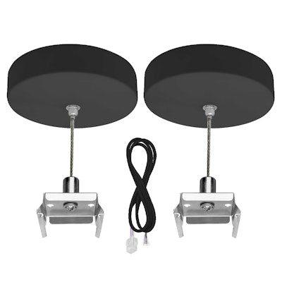 Envision LED Suspension Kit, 6' Canopy Top 1 Wire (2 pcs), Black, SK-6FT-CPR-1WR-BL