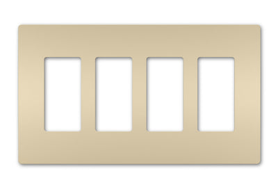 radiant® 4-Gang Screwless Wall Plate, Ivory