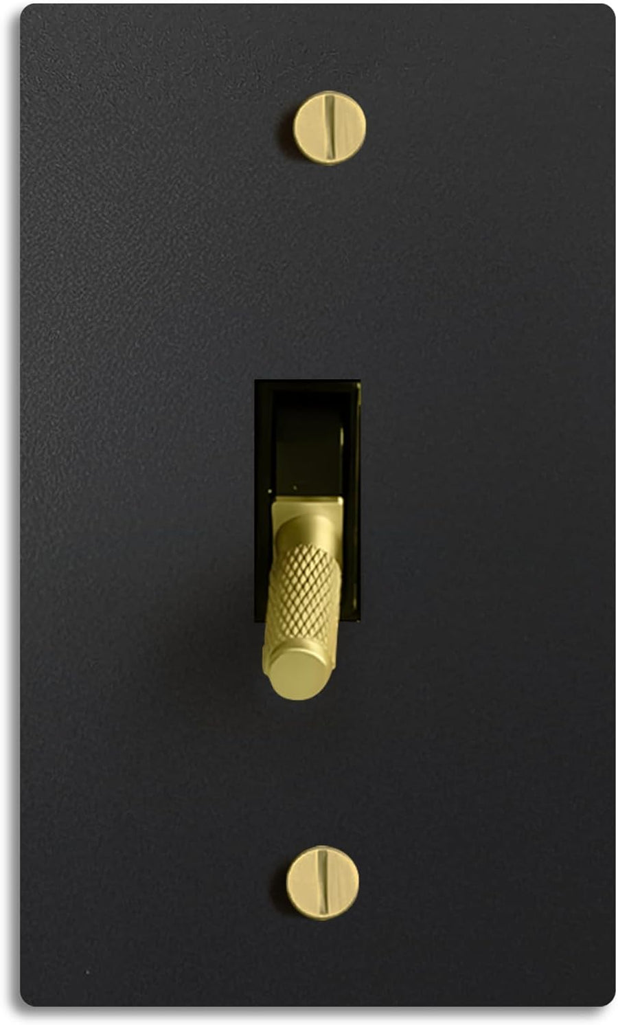 Select 15A 120V AC Toggle Switch, Black with Solid Brass Vintage Style Single Pole 3 Way Compatible Wall Mount Toggle Switch, Included Faceplate & Switch Module