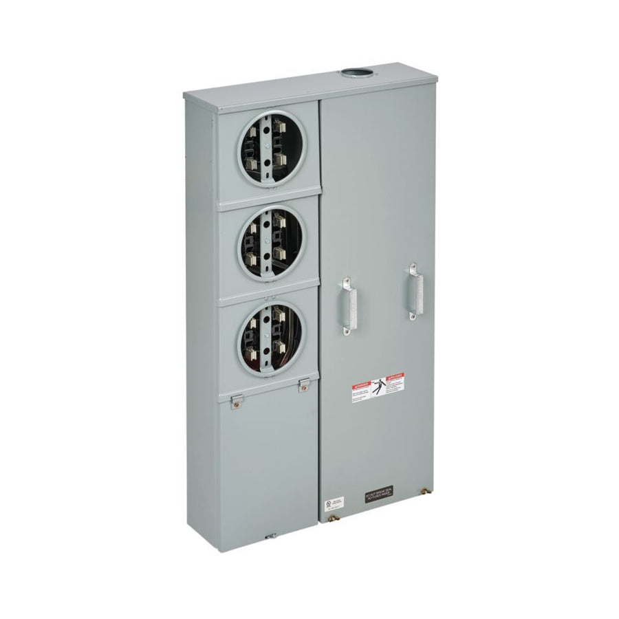 Eaton B-Line NEC 2020, EUSERC, 3 Position Vertical Meter Pack, 100 Amp Unit Meter, 225 Amps Buss, Ring type, 3R, Overhead/Underground, Surface Mount, 2013-MS60