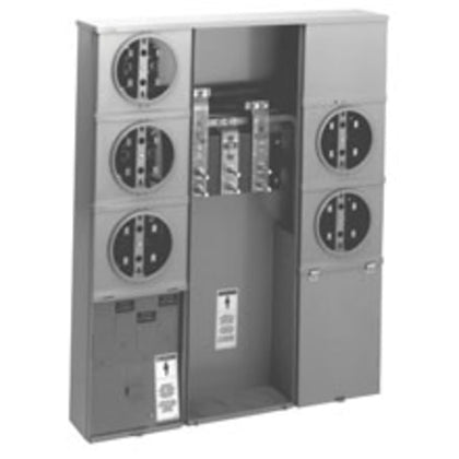 Eaton B-Line NEC 2020, EUSERC, 5 Position Vertical Meter Pack, 100 Amp Unit Meter, 225 Amps Buss, Ring type, 3R, Underground Only, Surface Mount, 2015