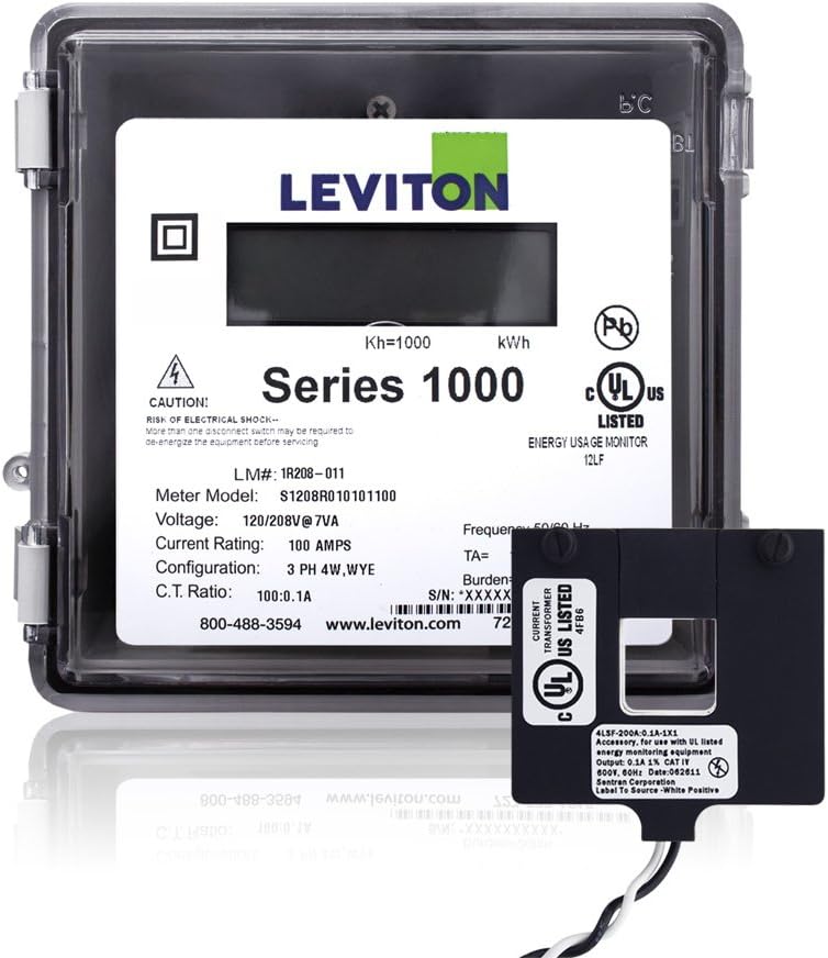 Leviton Series 1000 277V 100A 1P2W Outdoor Kit with 1 Split Core CT, 1O277-1W