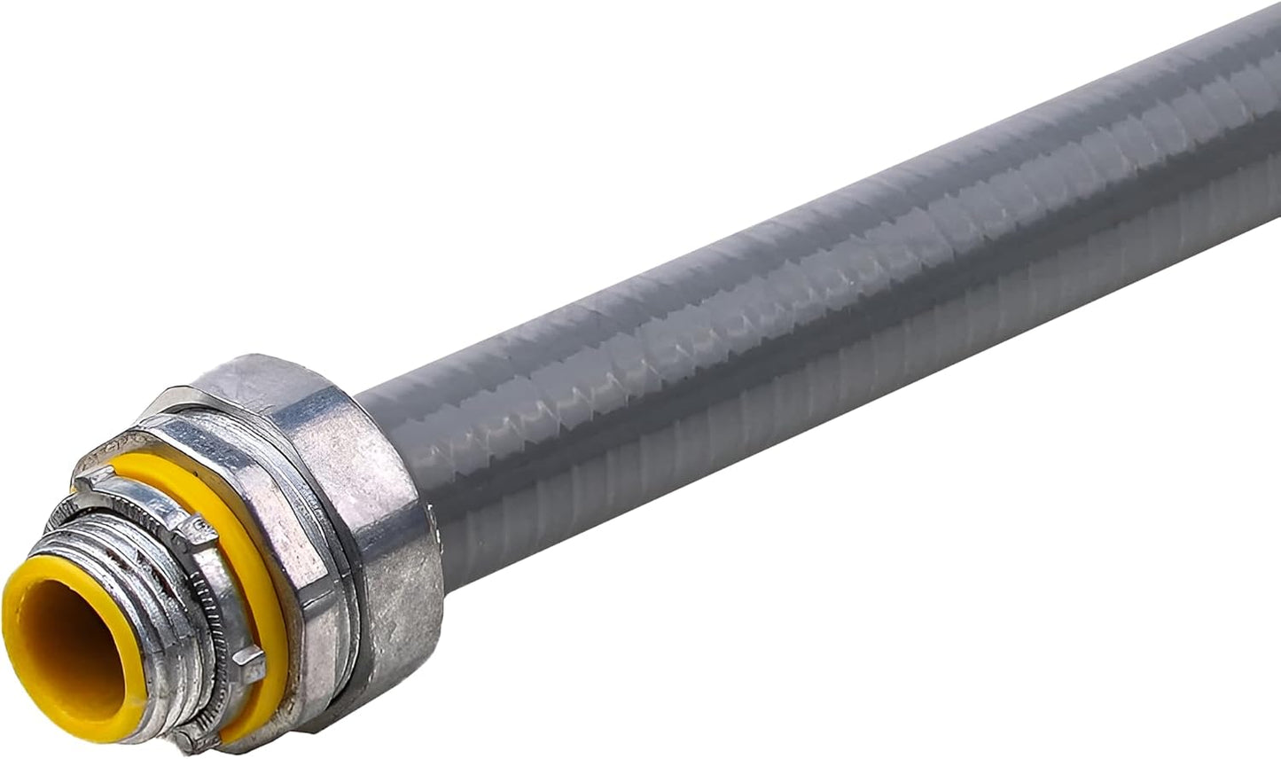 SELECT 50 Pack Lighting Zinc Liquid Tight Straight Connector, 1/2 Inch Electrical Connectors, Conduit Fittings, Safe and Rust Resistant