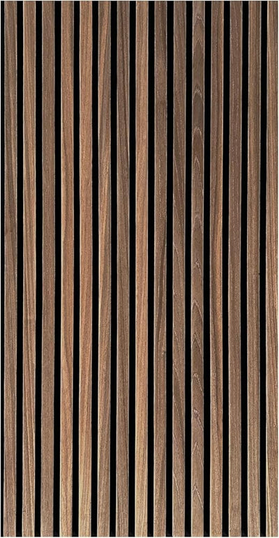 Select 1 Pack Wood Slat Wall Panels, 2’ x 8’ Acoustic Wood Wall Decor, Foam Base Sound Proof Peel and Stick Tile, Wall Art for Home & Room Decor, Living Room & Bedroom, Walnut