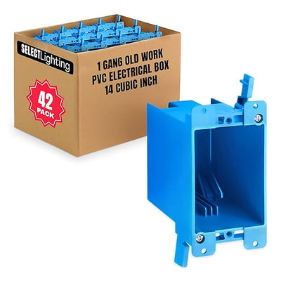 Select 42 Pack Nail On Plastic Box 1-Gang PVC New Work Standard Switch/Outlet Wall Electrical Box 14 Cubic