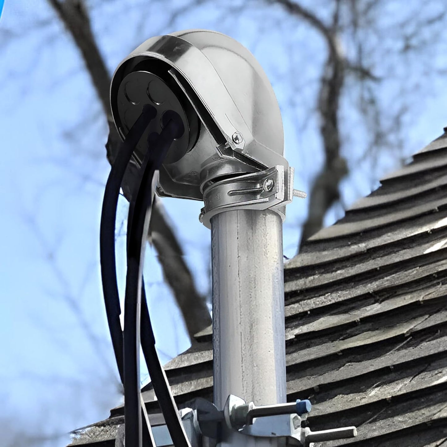 SELECT 2 Pack Lighting 2 Inch Service Entrance Cap, Weather-Resistant Die Cast Aluminum Entrance Heads with Bar Type Clamp, Rigid Conduit for Pulling Service Drop Conductors