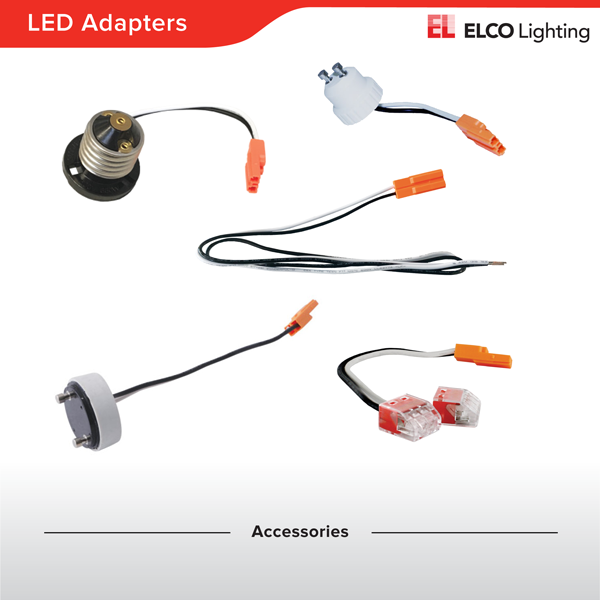 Elco Lighting E26 Medium Base LED Adapter, Ideal LED Connector, PSA38-22