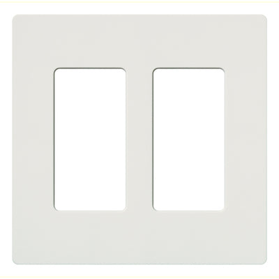 Lutron Claro Wallplate, Two-Gang, White, CW-2-WH