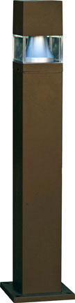 Dabmar Fiber G Bollard Squared 120V-277V G24 LED 12W 30K, D150-L12-30K-BZ, Bronze