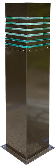 Dabmar Steel Bollard Squared 120V-277V G24 LED 20W 50K, D170-L20-50K-BZ, Bronze