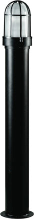 Dabmar Steel Bollard Open Cage 120V E26 No Lamp , D3100-B, Black