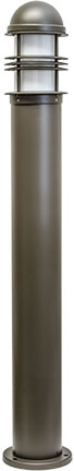 Dabmar Cast Alum Bollard Open Cage 120V E26 LED 6W 60K, D3200-L6-60K-BZ, Bronze
