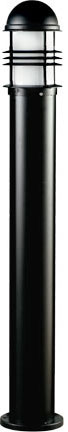 Dabmar Cast Alum Bollard Open Cage 120V E26 LED 6W 60K, D3200-L6-60K-B, Black