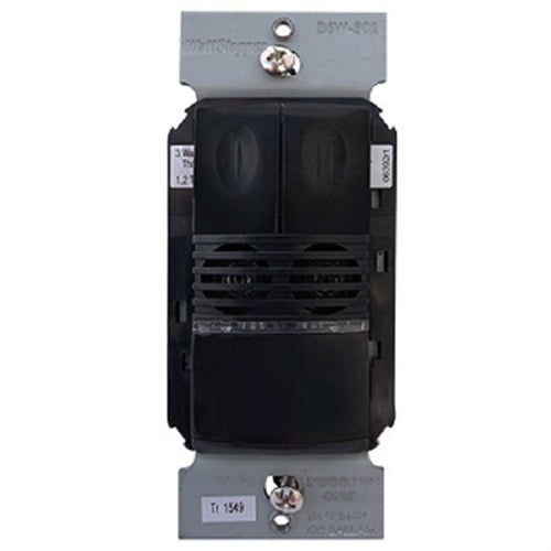 Dual Technology Dual Rellay Wall Switch Occupancy Sensor, 120/277V, Black, DSW-302-B