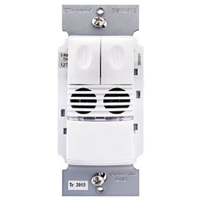 Dual Technology Dual Rellay Wall Switch Occupancy Sensor, 120/277V, White, DSW-302-W