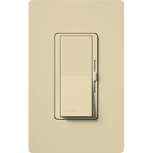Lutron Diva Reverse-Phase (ELV) Dimmer Switch, 250W LED or 500W ELV, Single Pole/3-Way, Neutral Required, 120V, DVRP-253P-IV, Ivory