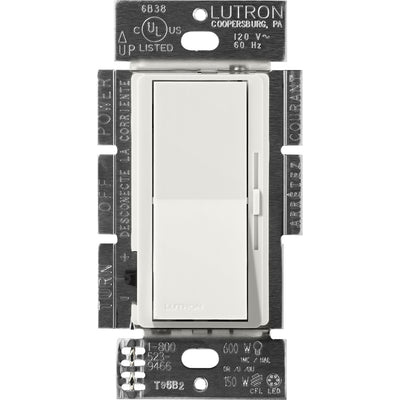 Lutron Diva Dimmer, 120V, 8A, 3-Way, LED/Fluorescent, Lunar Gray, DVSCF-103P-LG