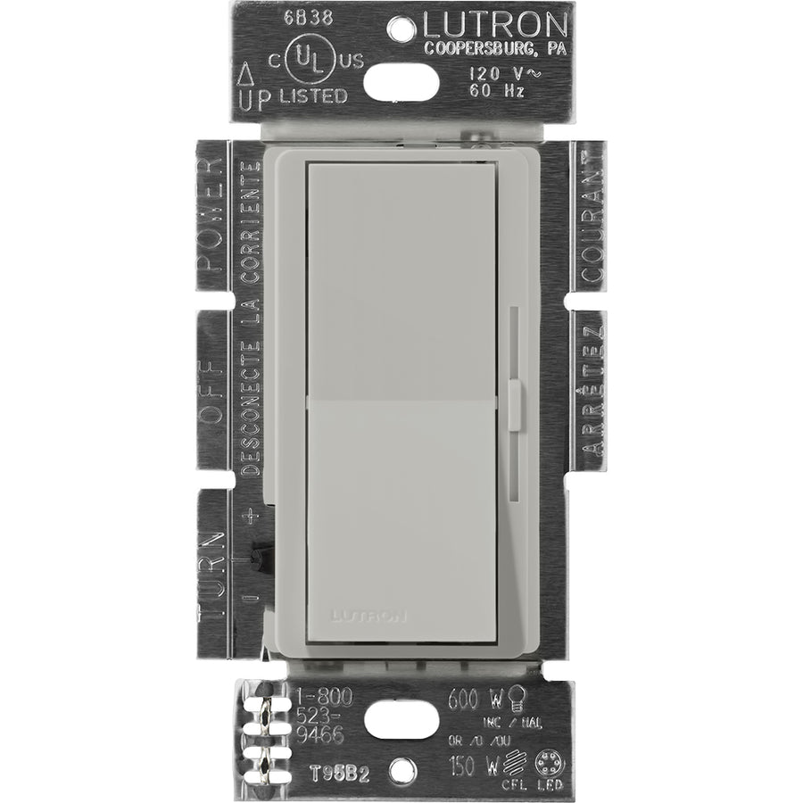 Lutron Diva Dimmer, 800W, Magnetic Low-Voltage, 3-Way, 120V, Satin, Pebble, DVSCLV-103P-PB