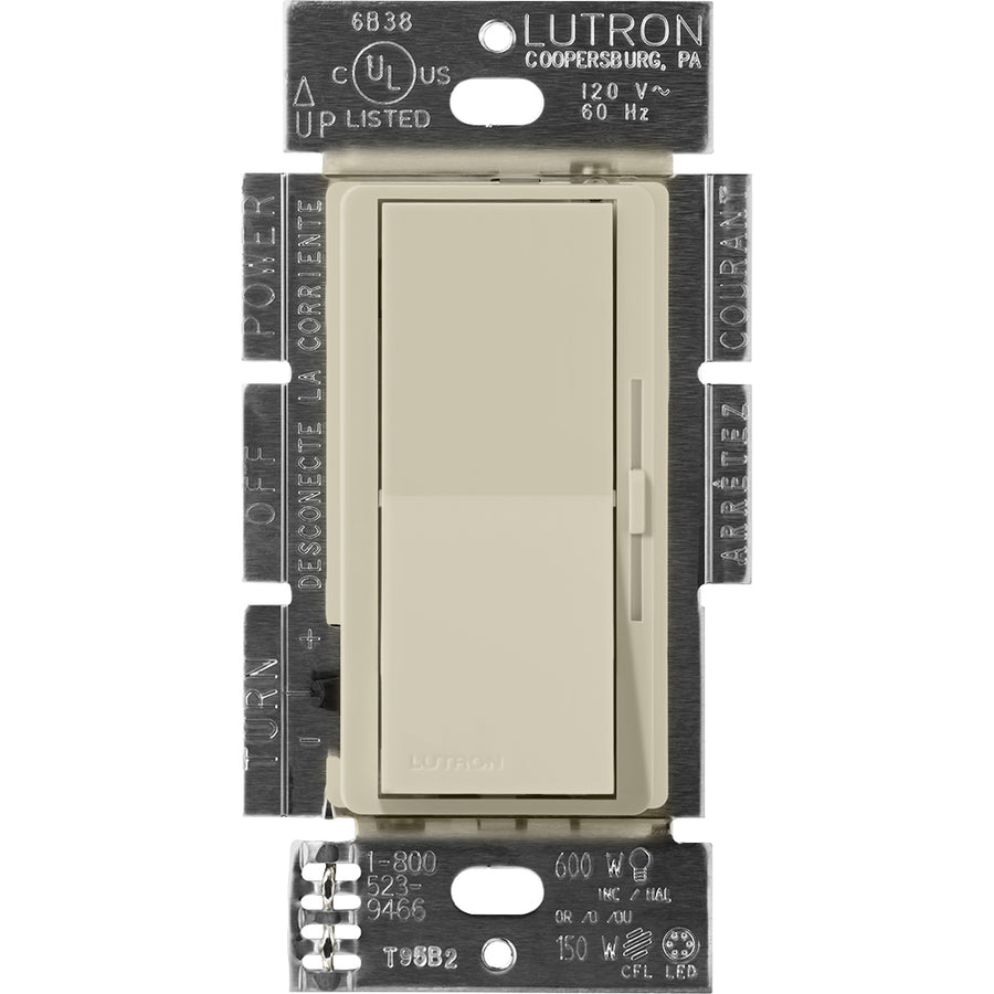 Lutron Diva Dimmer, 800W, Magnetic Low-Voltage, Single-Pole, Clay, DVSCLV-10P-CY