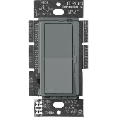 Lutron Diva Dimmer, 600VA, Magnetic Low-Voltage, Single-Pole, Slate, DVSCLV-600P-SL