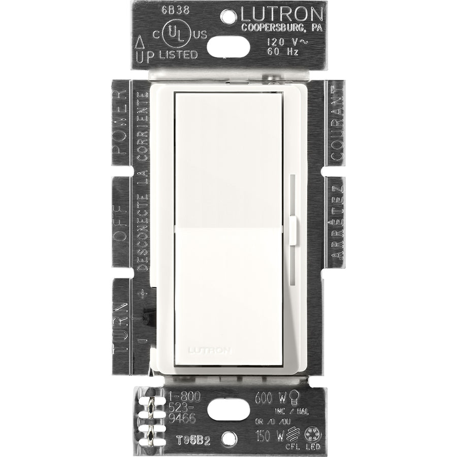 Lutron Diva Dimmer, 600VA, Magnetic Low-Voltage, 3-Way, Brilliant White, DVSCLV-603P-BW
