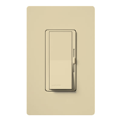 Lutron Diva 0-10V Dimmer, LED/Fluorescent, 30 mA, Single-Pole, 120V, Power Pack Required, Ivory, DVTV-IV