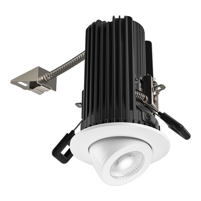 Elco Lighting Teak 2" Round Pull-Down LED Light Engine, 10.5-12W, 2700K, CRI93, 60° Beam, White, E2L97WF27W