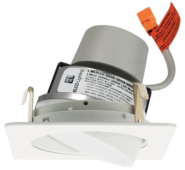 Elco Lighting 4" Square LED Module & Driver, 11.4W, 3000K, CRI93, Triac/ELV, All Black, E428R0830BB