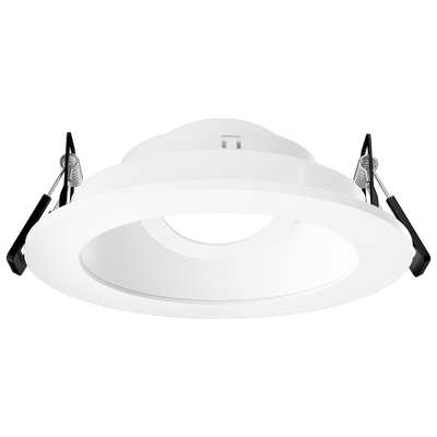 Elco Lighting Pex 4" Canless Round Adjustable Reflector, Clear Glass Lens, Black/White Trim, EKCL4111B