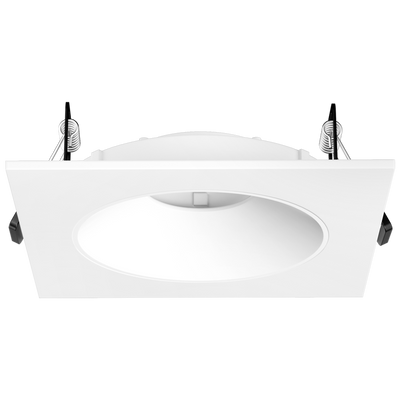 Elco Lighting Pex 4" Canless Square Shallow Reflector, Diecast, All White, EKCL4216W