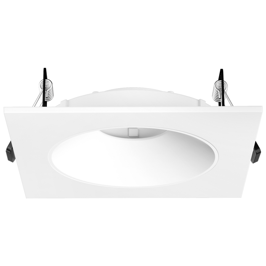 Elco Lighting Pex 4" Canless Square Shallow Reflector, Diecast, All White, EKCL4216W