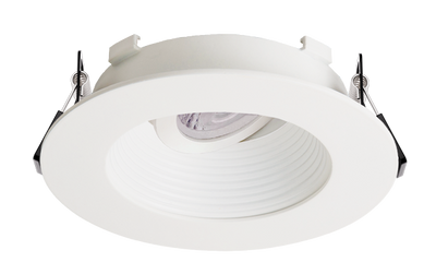 Elco Lighting Flexa 4" Round Baffle for Canless Koto Module, Black Baffle White Trim, EKCL4723BW