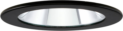 Elco Lighting 4" Adjustable Shower Trim, Clear Reflector, Lens, Black, EL1411B