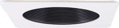 Elco Lighting 3" Square on Round Phenolic Baffle Trim, MR16/GU10/PSA37, White, EL2393W