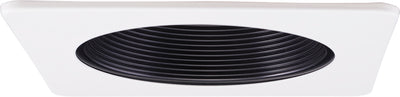 Elco Lighting 4" Square Phenolic Baffle Trim, MR16, Black, EL2493B