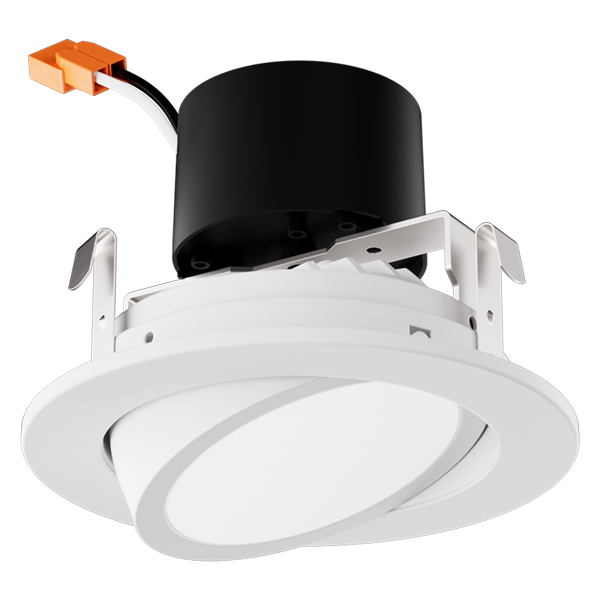Elco Lighting 4" LED Adjustable Gimbal Insert, 9W, CCT Selectable, CRI 90+, Triac/ELV, White, EL416HLCT5W