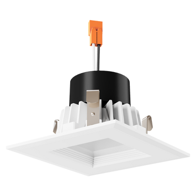 Elco Lighting 4" Square LED Baffle Insert, 10–11W, CRI93, CCT Selectable, TRIAC Dimming, White, EL44130W