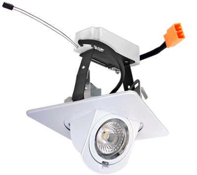 Elco Lighting 4" 0-10V Square Adjustable LED Insert, 12.6W, 2700K, CRI93+, White, EL44727DXW