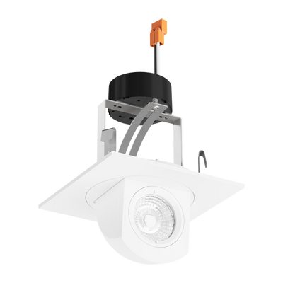Elco Lighting 4" LED Square Adjustable Pull-Down Insert 2nd Generation, 11W, 3000K, CRI90+, TRIAC, White, EL44730W2