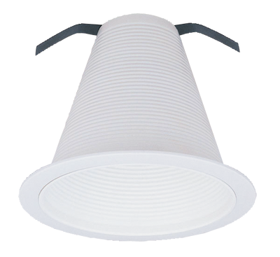 Elco Lighting 6" Airtight Metal Cone Baffle Trim, Clips, Black, ELM302BB